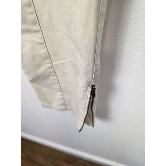 Peruvian Connection Womens Cream Moto Equestrian Slim Pants Ankle Zip Size 12 - Picture 5 of 7